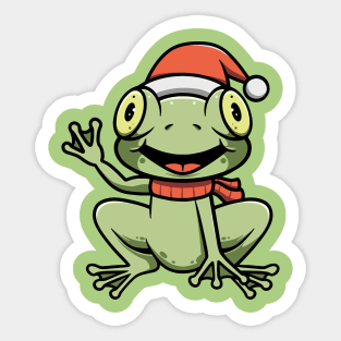 Cute Christmas Frog Sticker